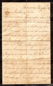 Letter written by Alfred Collis who was Henry Collis Brother from NSW